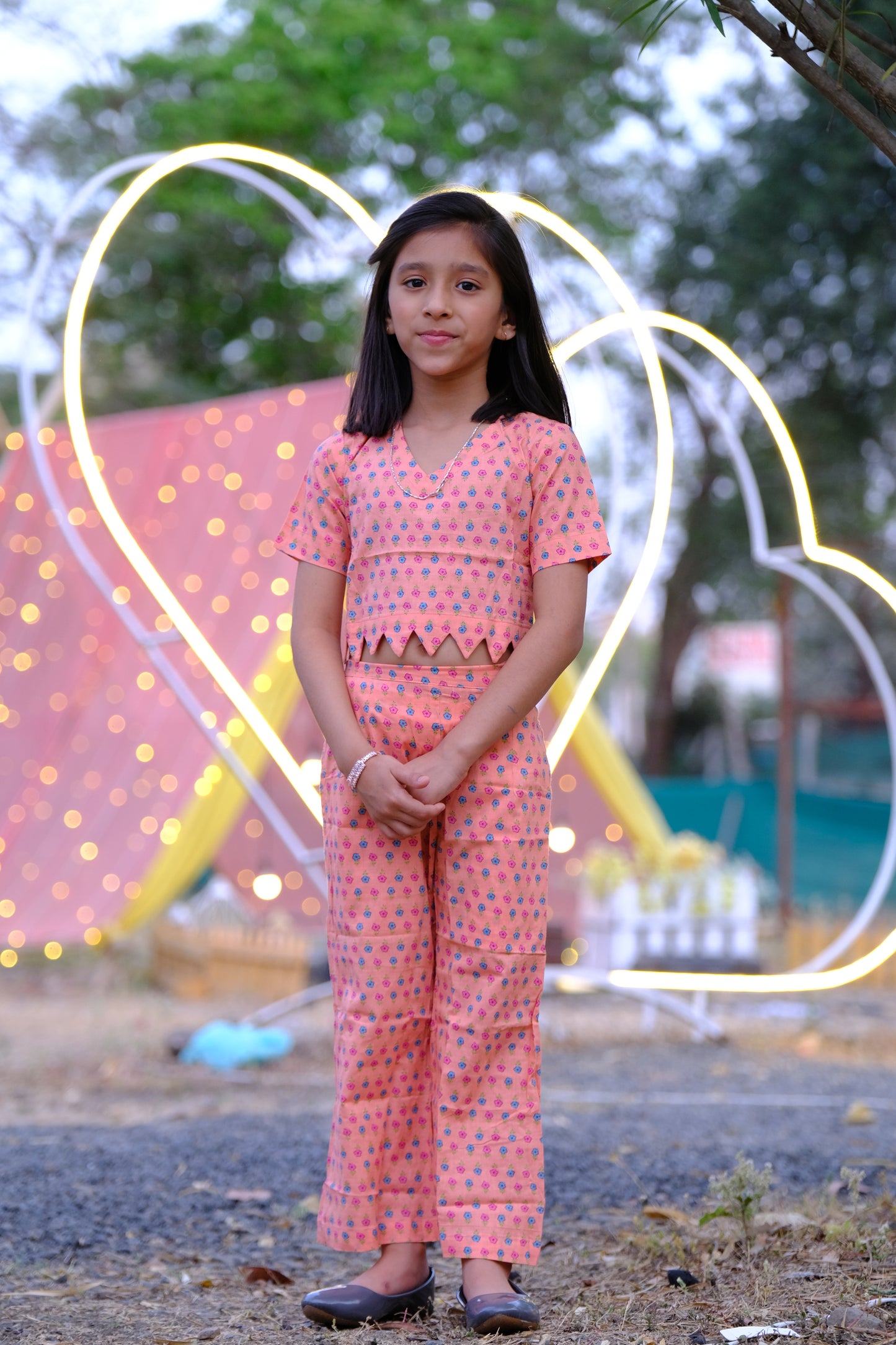 Peach blossom zigzag co-ord set