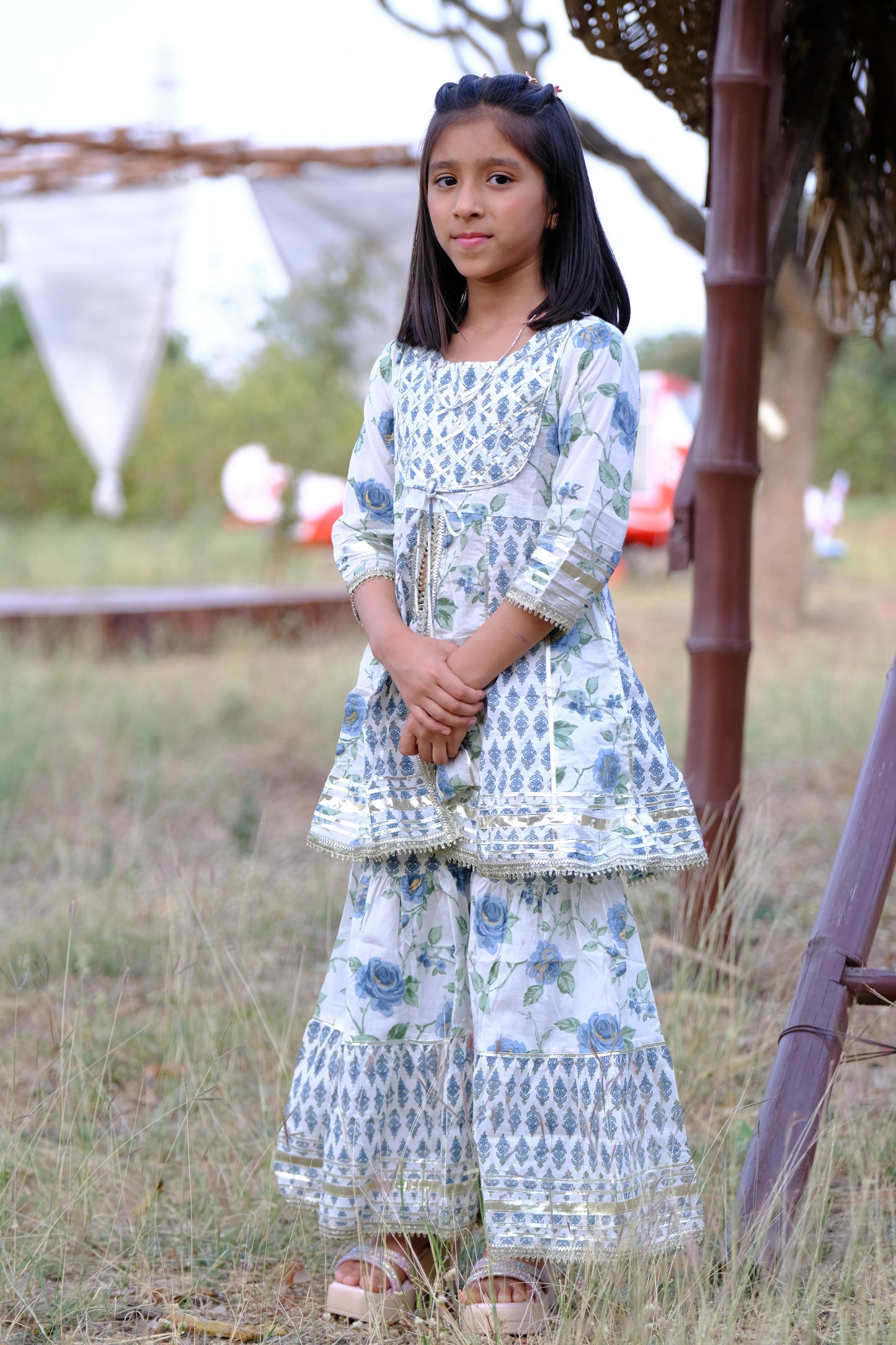 Floral grace peplum set