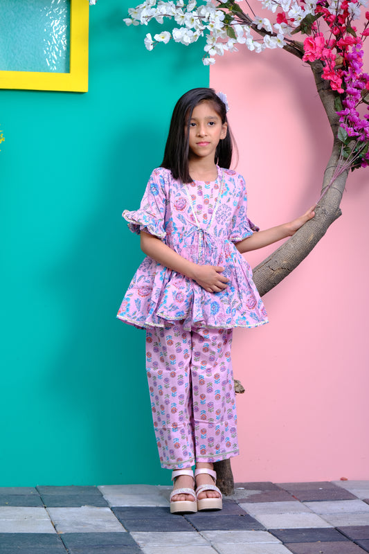 Rosy Twirl shrug with pant