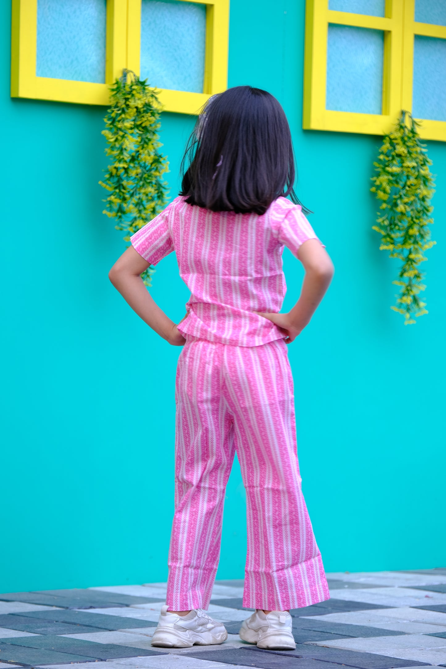 Sunmmer stripes collared co-ord set