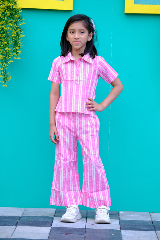 Sunmmer stripes collared co-ord set