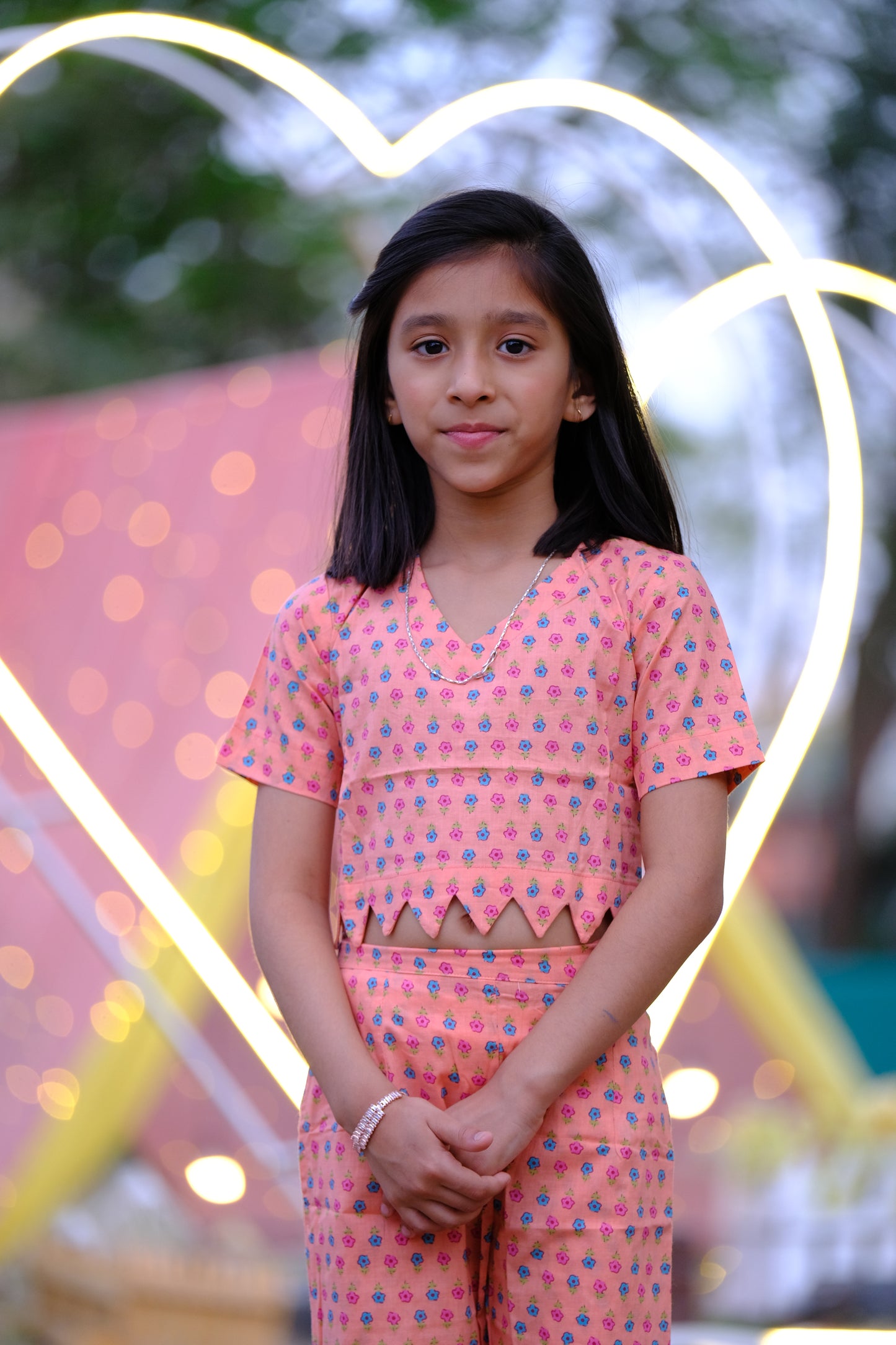Peach blossom zigzag co-ord set